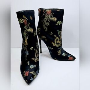 Shoe Dazzle Tezza Pointed-Toe Bootie with Stiletto Heel/ Back Zipper Size 11